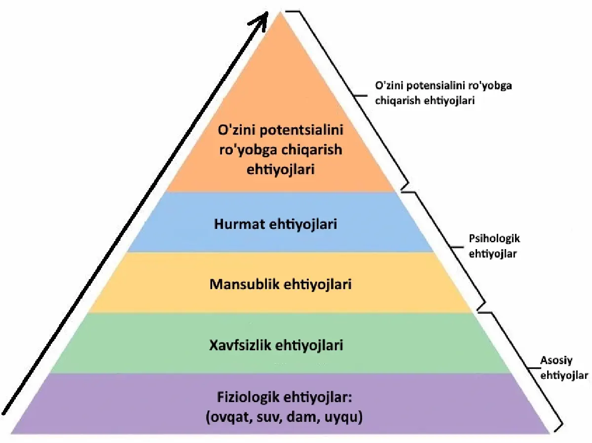 Abraham Maslowning Ehtiyojlar Iyerarxiyasi